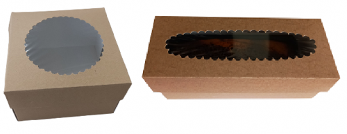 Χάρτινο Κουτί Kraft για Κέικ με Παράθυρο
